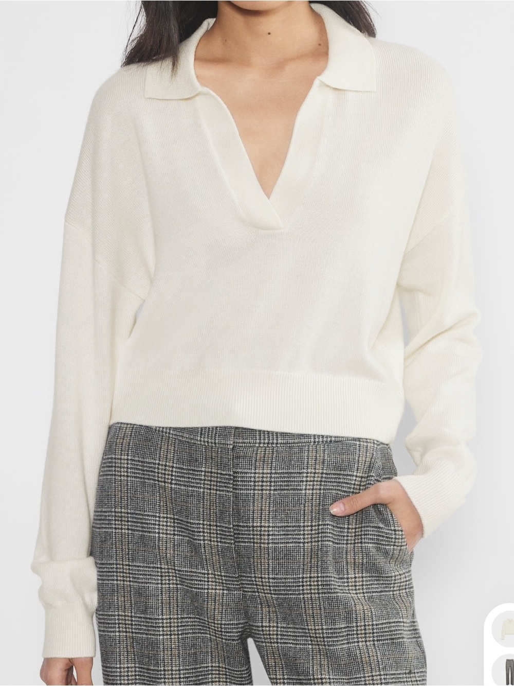 Wilfred Clara Merino V-Neck Sweater in Light Birch